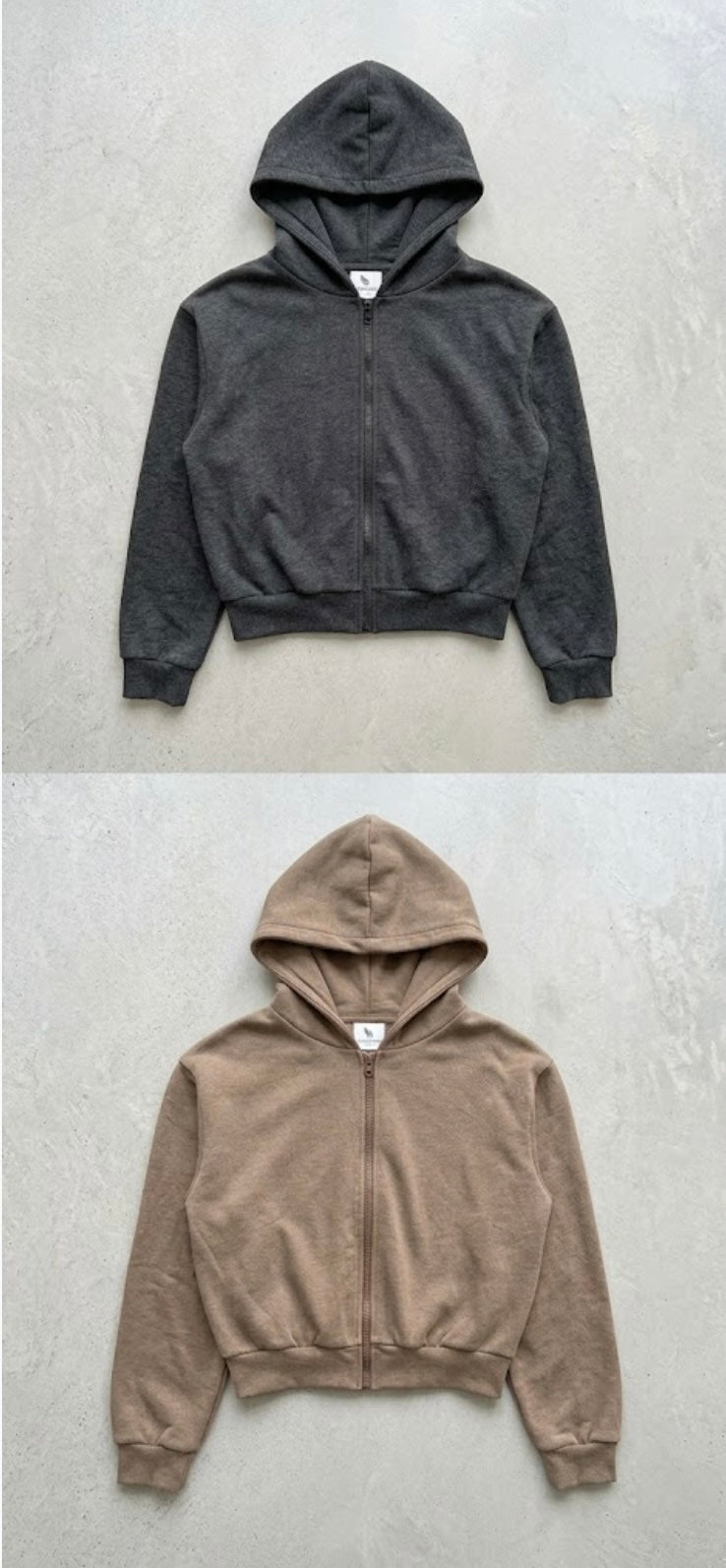 Sweatshirt con cappuccio crop